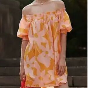 Free People Orange Floral Dress